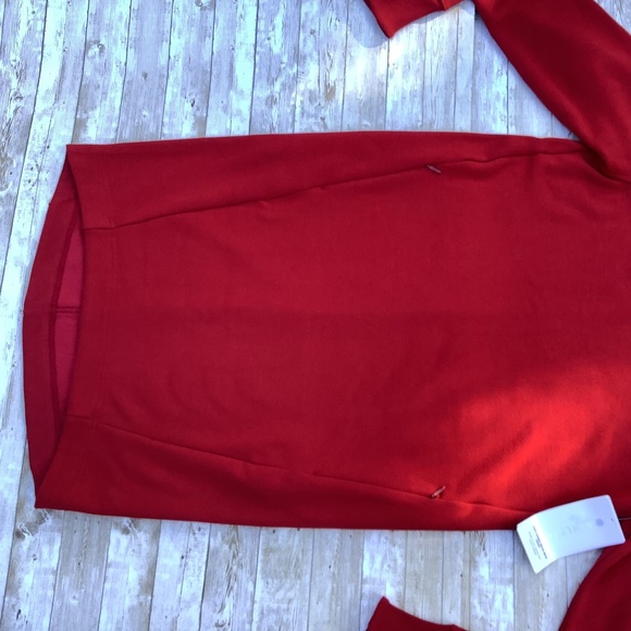 NWT Athleta Cozy Karma Asym Tunic Sweatshirt Dress size S Small Tall Red - Picture 9 of 15